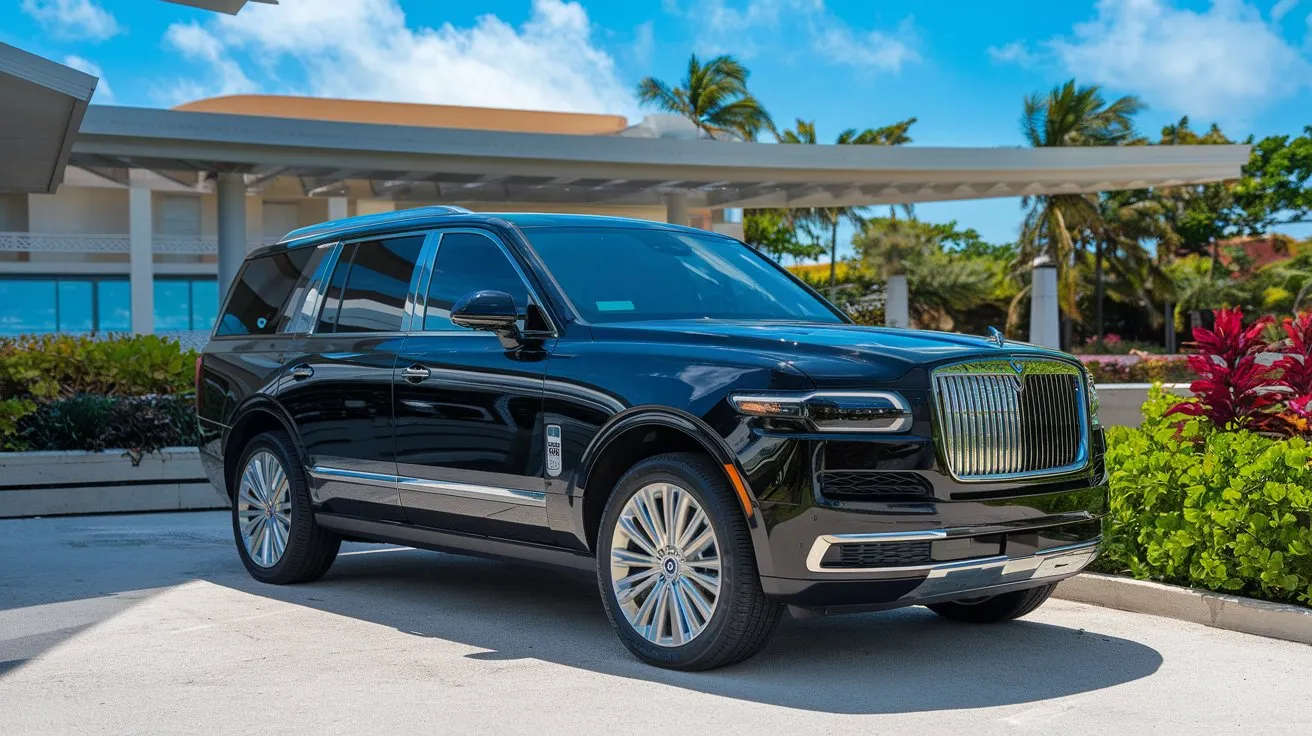 Luxury Black SUV Interior